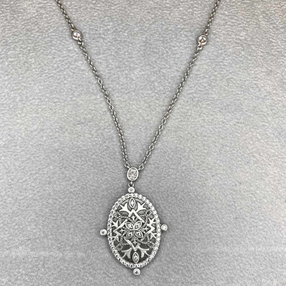 Freida Rothman Jewelry - Freida Rothman Matte Rhodium CZ Necklace